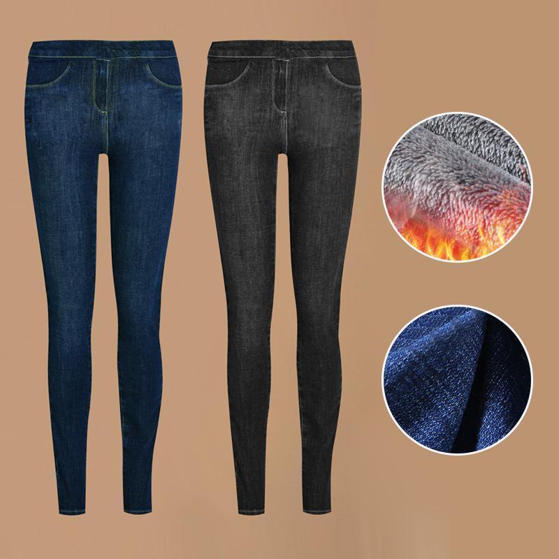 Denim-Leggings mit Fleece-Futter - Fiadora