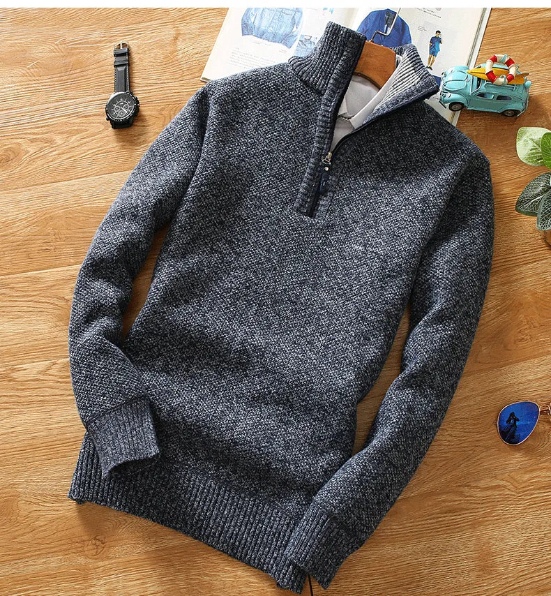 Bart Pullover | Wolle Pullover mit halbem Reißverschluss