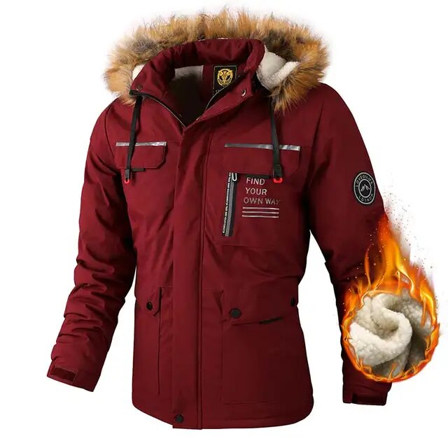 Winterparka mit Fleecefutter | Winddichte Jacke mit Kapuze