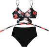 Belle hoch taillierter, farbenfroher Damen-Bikini