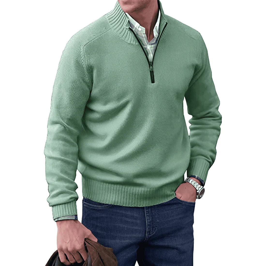 Dewitt Eleganz Pullover | Kaschmirkomfort mit Reißverschluss