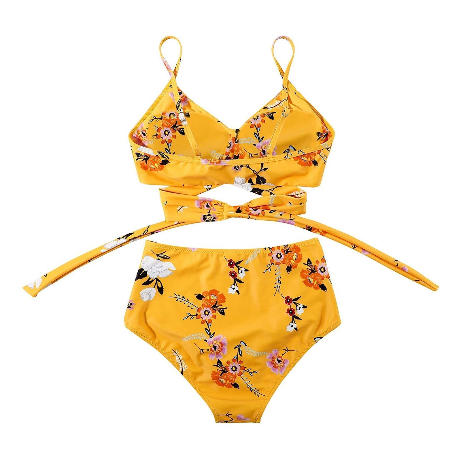 Belle hoch taillierter, farbenfroher Damen-Bikini