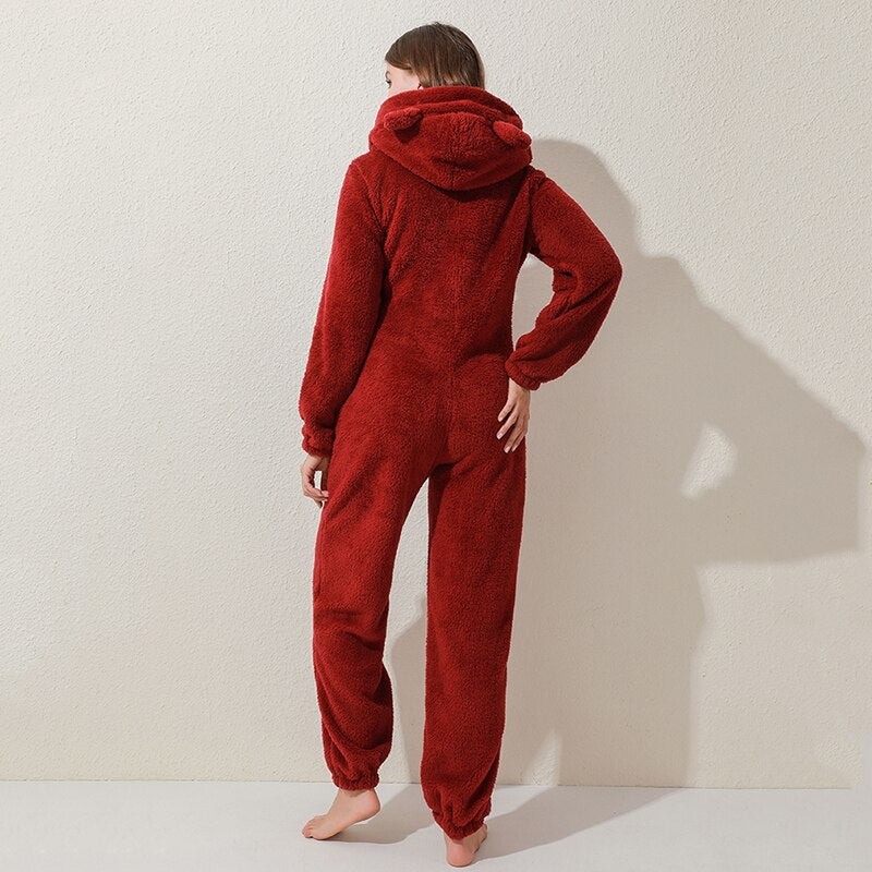 Fleece-Overall mit Ohren