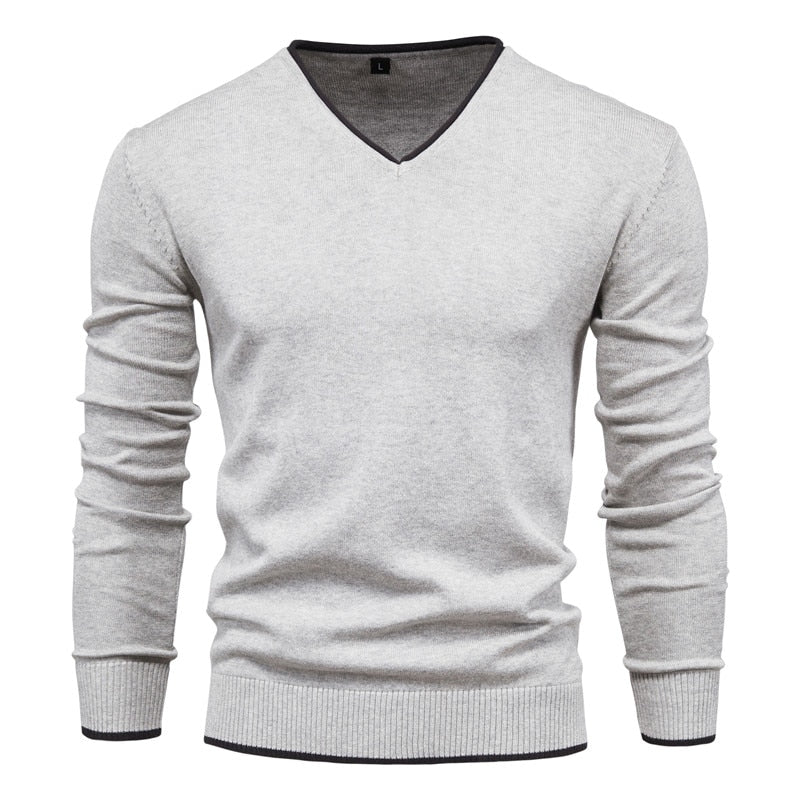 Herrenpullover | Slim-Fit-Pullover mit V-Ausschnitt