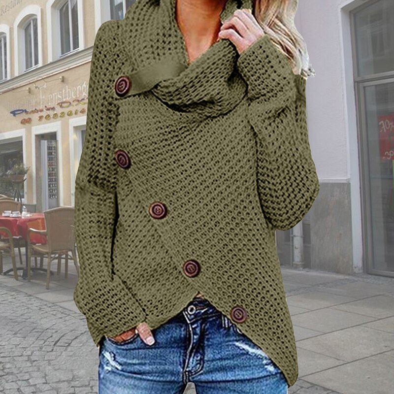 Hailey | Moderner A-symmetrischer Rollkragenpullover mit stylishen Details