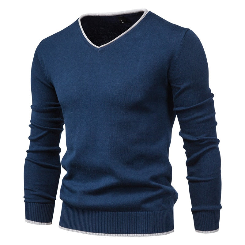 Herrenpullover | Slim-Fit-Pullover mit V-Ausschnitt