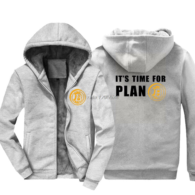 Bitcoin Kapuzenpullover | Es ist Zeit für Plan B – Warmer und weicher Herbst- und Winter-Hoodie