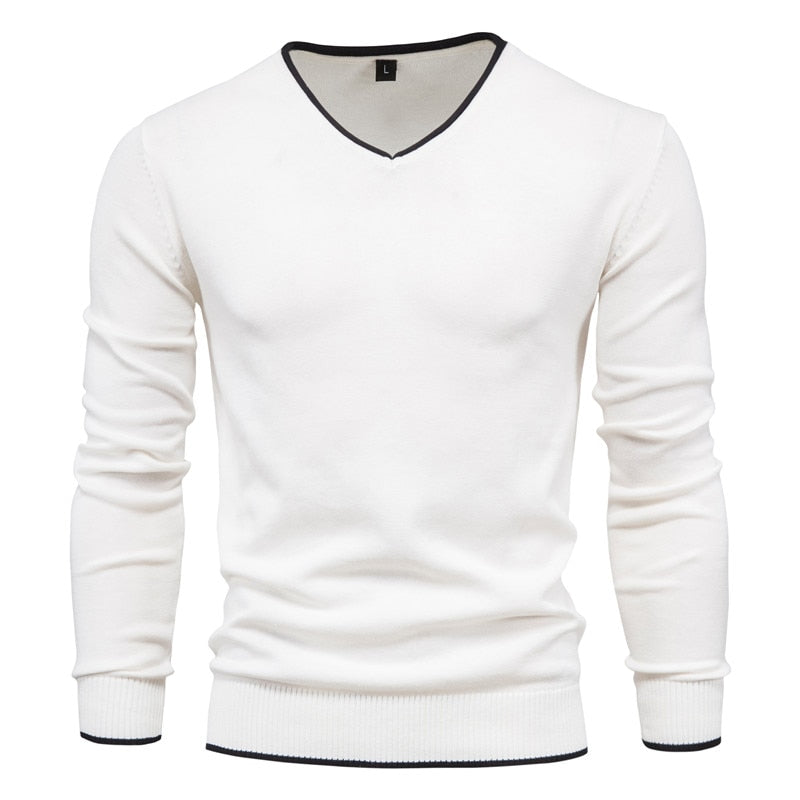 Herrenpullover | Slim-Fit-Pullover mit V-Ausschnitt