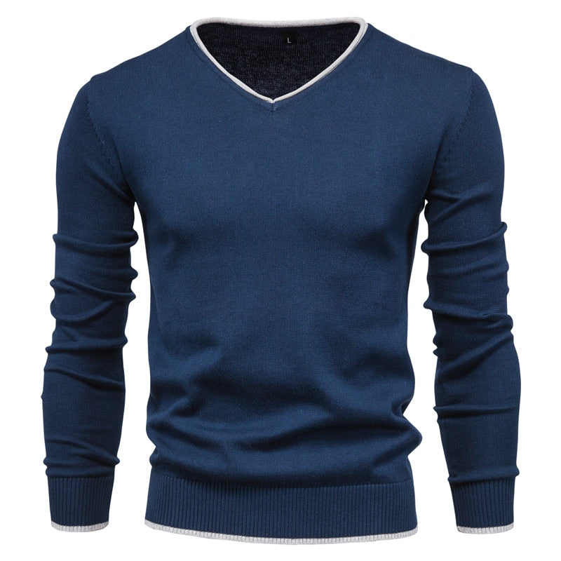 Herrenpullover | Slim-Fit-Pullover mit V-Ausschnitt