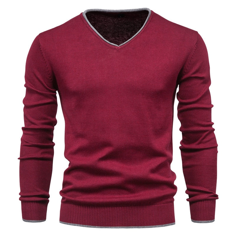 Herrenpullover | Slim-Fit-Pullover mit V-Ausschnitt