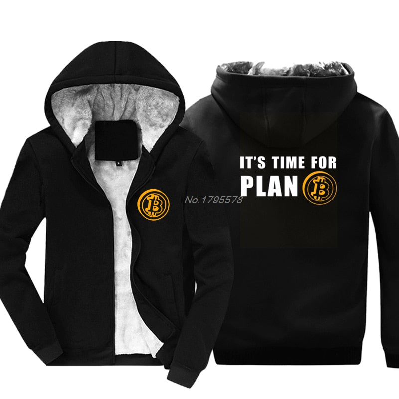 Bitcoin Kapuzenpullover | Es ist Zeit für Plan B – Warmer und weicher Herbst- und Winter-Hoodie