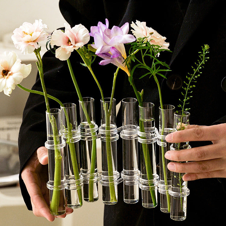 Rosenthal Glow | Glas Vase Tube Set Hängende Blumenhalter