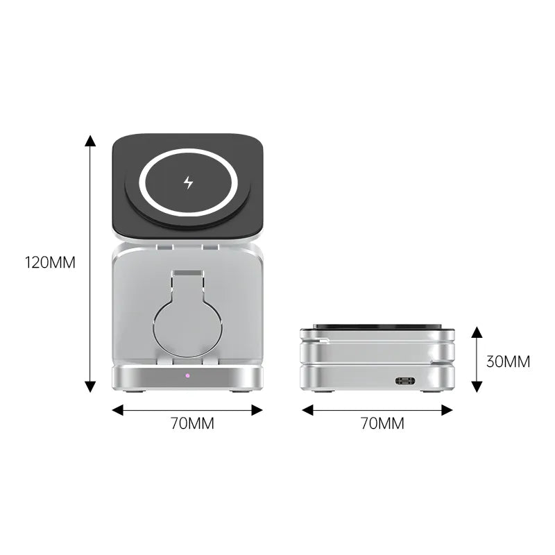 3-in-1-Ladestation | Magnetisches und faltbares Ladegerät