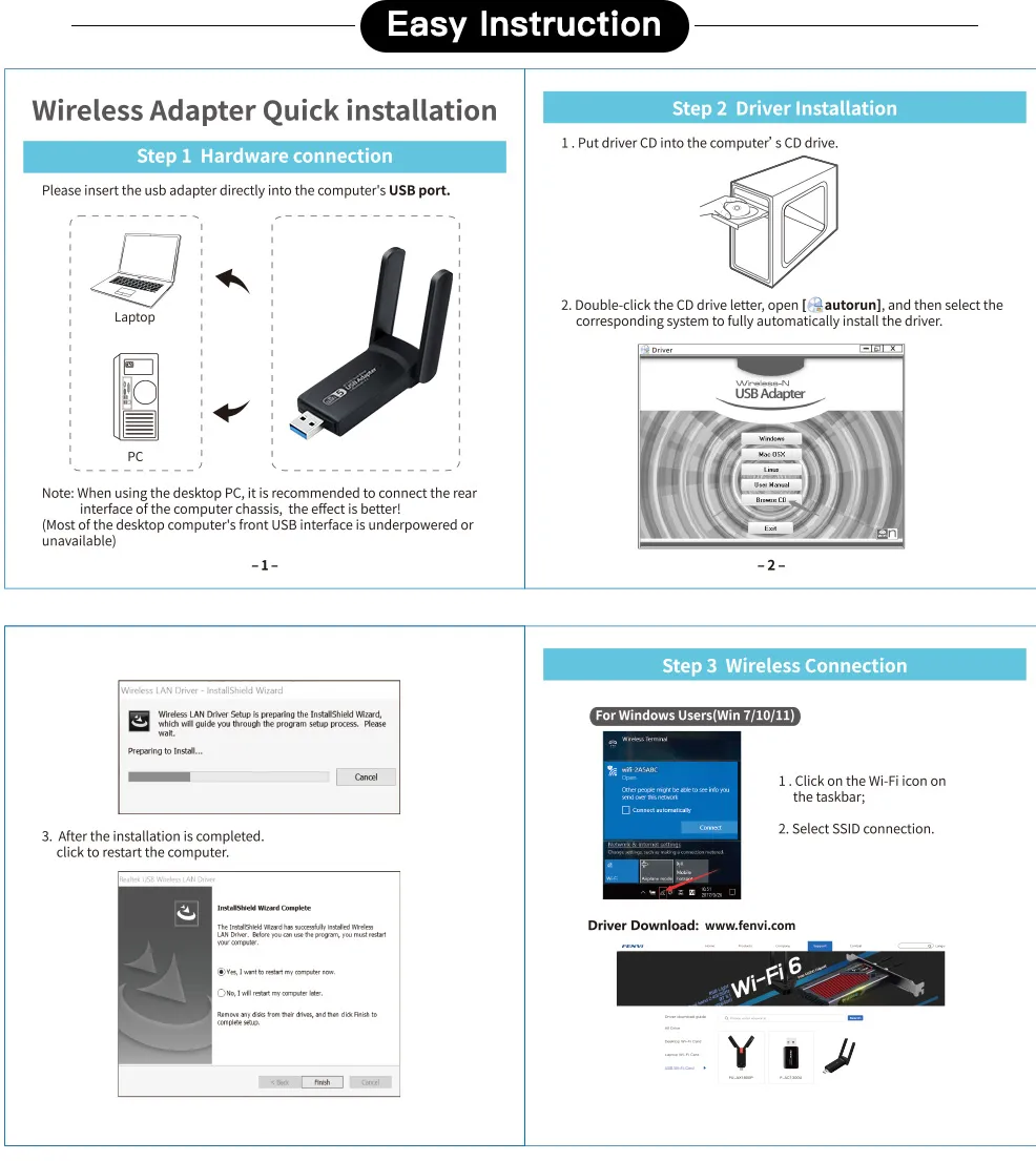 WLAN-USB-Adapter | Drahtloser Netzwerkkartenempfänger