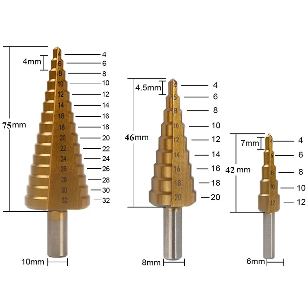 6-teiliges Titanbohrer-Set | Zum präzisen Bohren durch Metall, Holz und andere Materialien