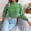 MelodysJumper I Crop Top Langärmeliger Pullover für Frauen