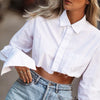 Christelle kurzes Crop-Top | Eine sexy, kurze Bluse mit langen Ärmeln