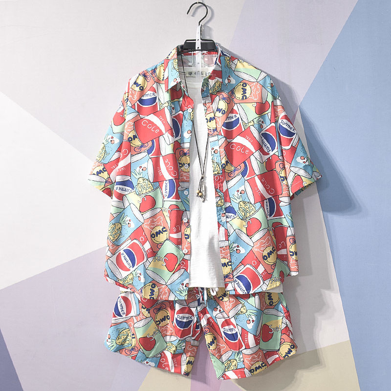 buntes Kombi-Set | Ein fröhliches Herrenset im hawaiianischen Stil