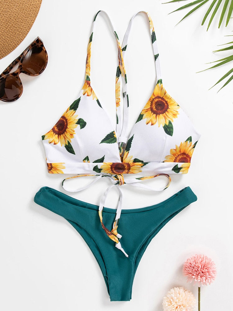 Zinda Sonnenblumen-Bikini | Ein fröhlicher und stylisher Bikini