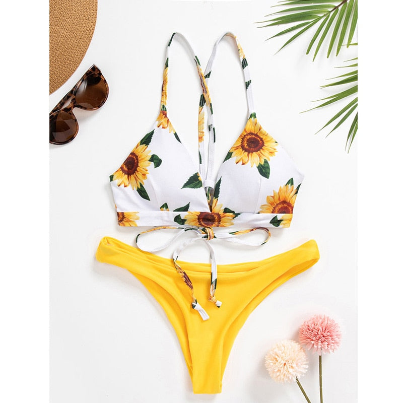 Zinda Sonnenblumen-Bikini | Ein fröhlicher und stylisher Bikini