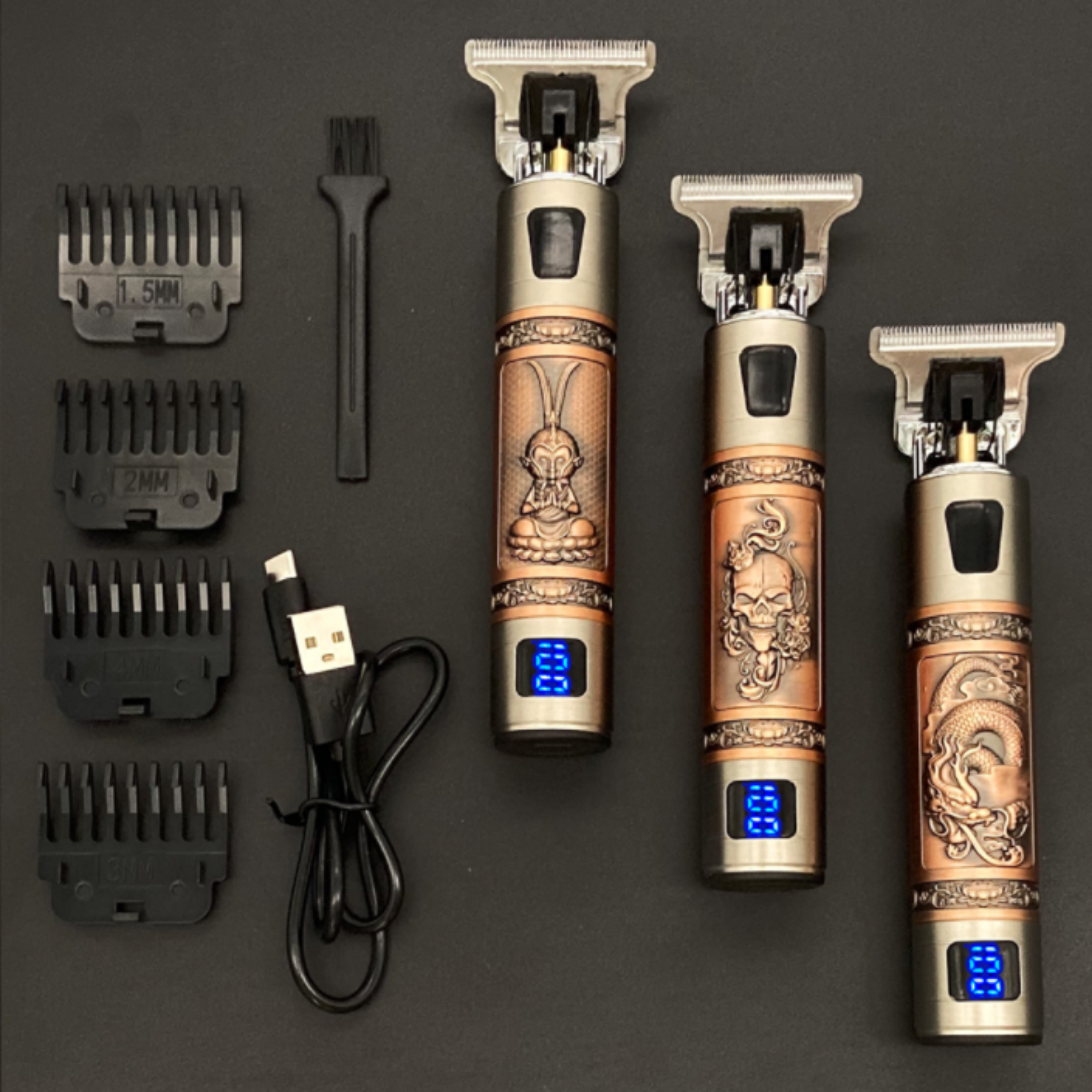 Totenkopf-Vintage-Trimmer | Der diesjährige Barber-Trend! - Wiederaufladbar inkl. Aufsätzen