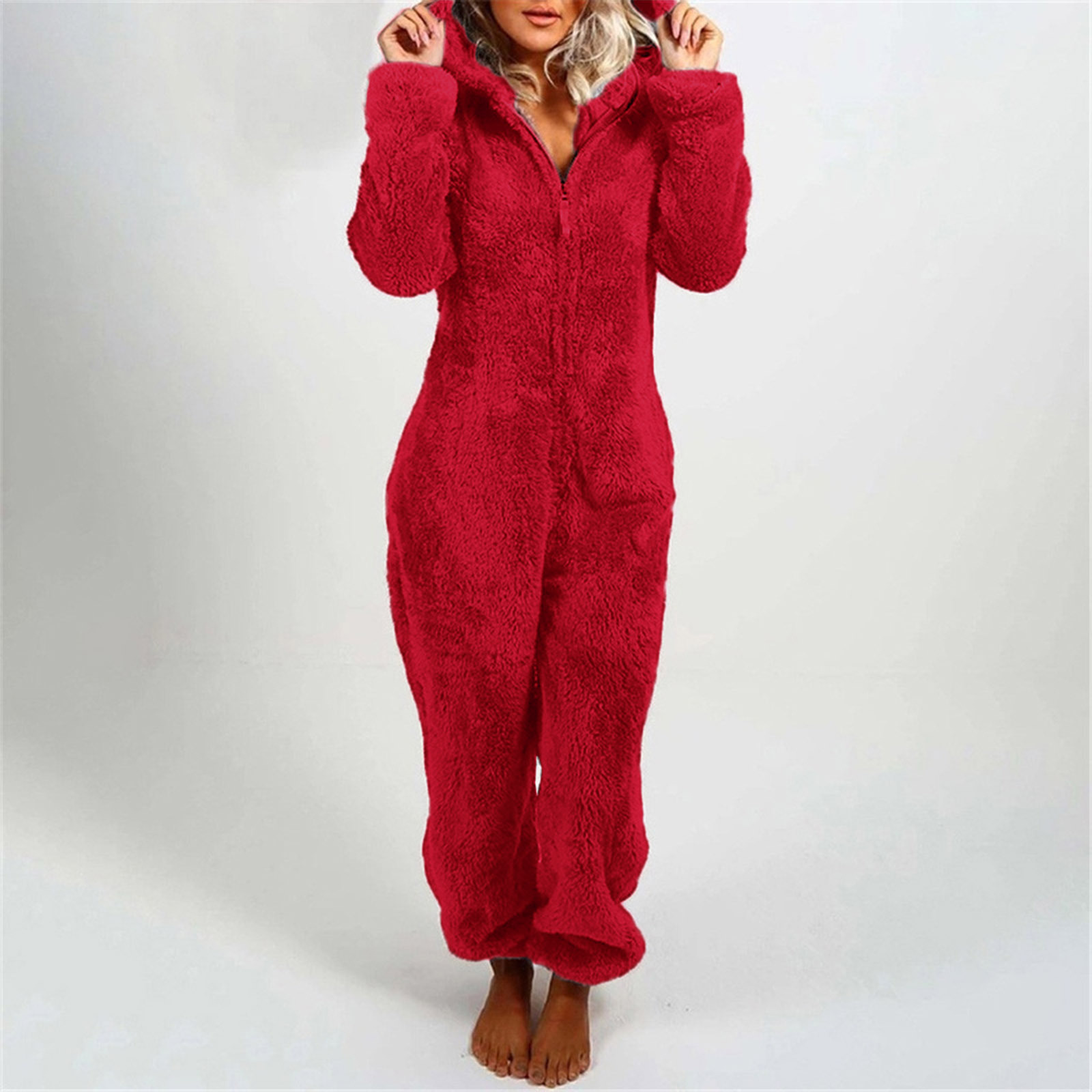 Fleece-Overall mit Ohren