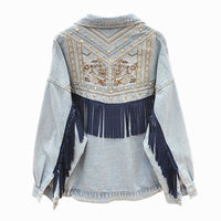 HardJacket I Jeans Jacken mit Blumendruck für Frauen