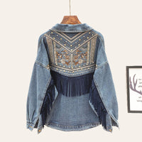 HardJacket I Jeans Jacken mit Blumendruck für Frauen