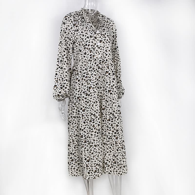 ChiQue | Langärmeliges Kleid mit Leopardenmuster - Fiadora