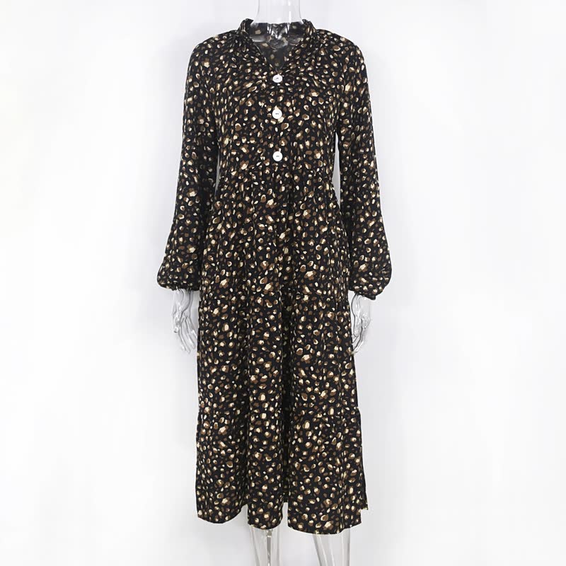 ChiQue | Langärmeliges Kleid mit Leopardenmuster - Fiadora